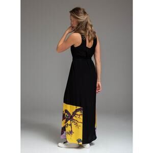Artista Budapest Handmade Designer Sleeveless Graphic Maxi Dress Size Large